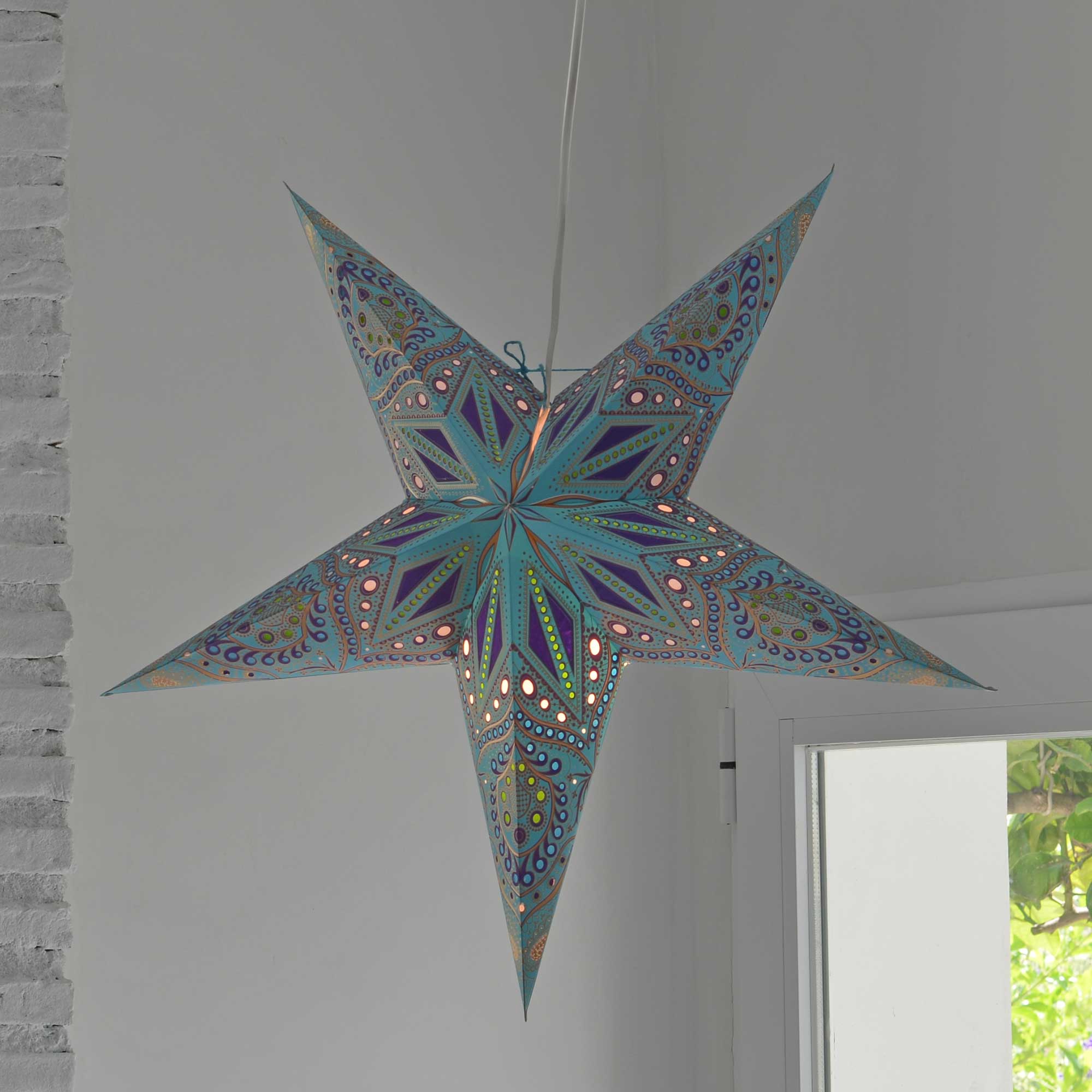 Ananda Star Paper Lamp Blue