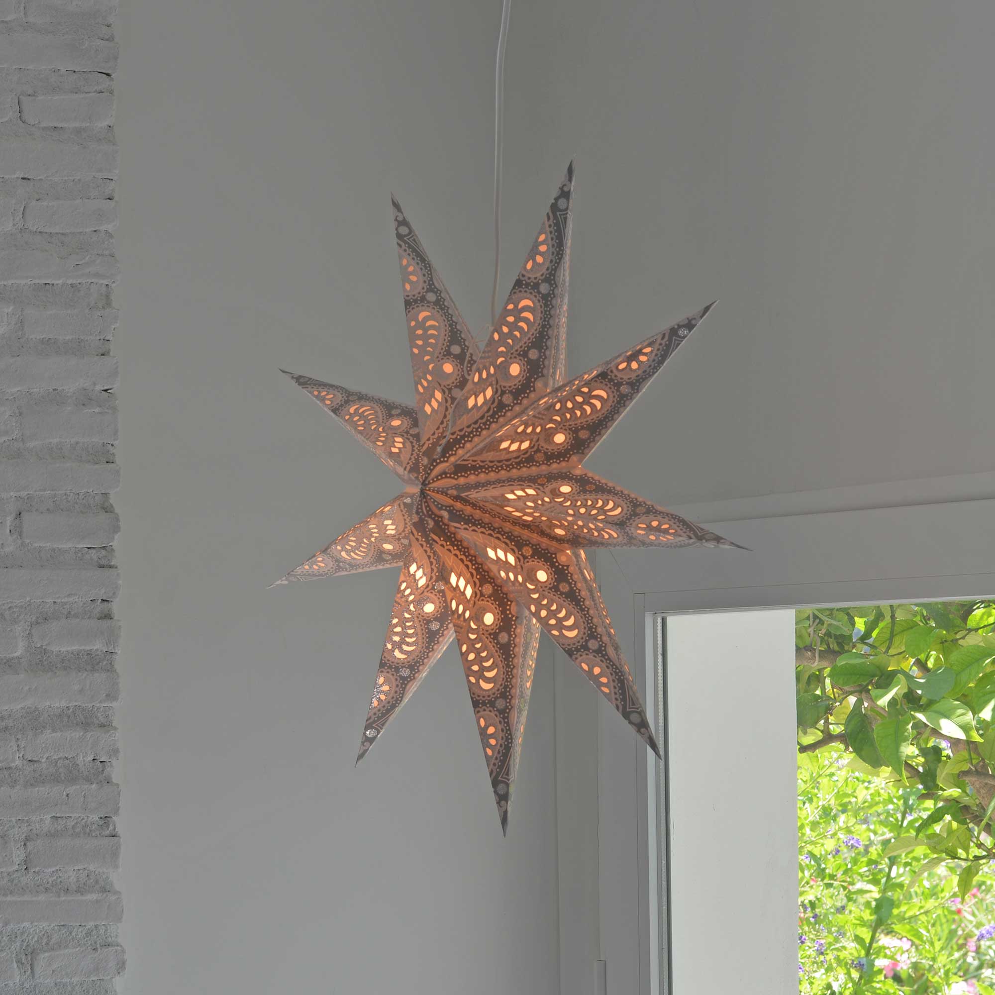 Ganesha Star Paper Lamp Silver