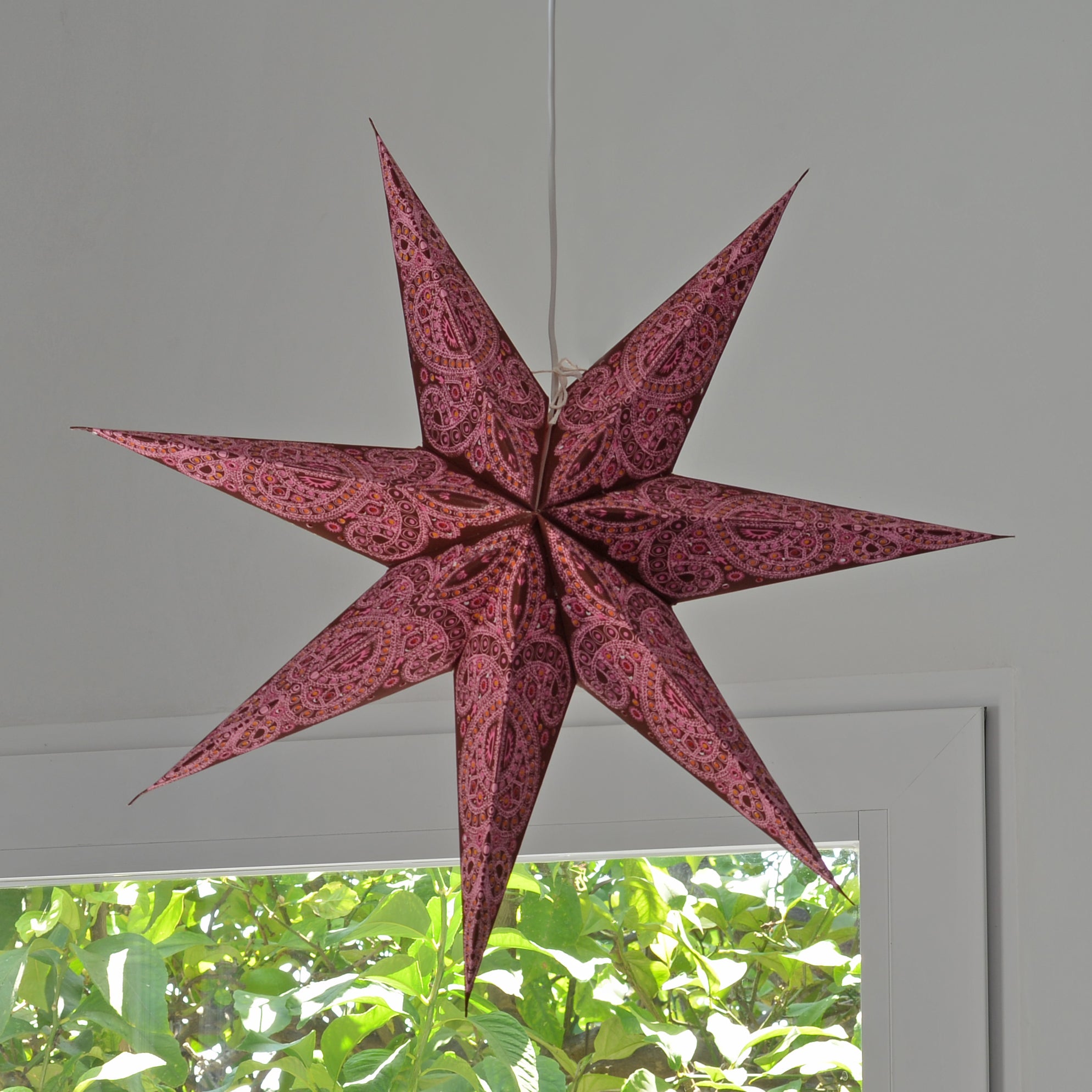 Paris Star Paper Lamp Red Pink