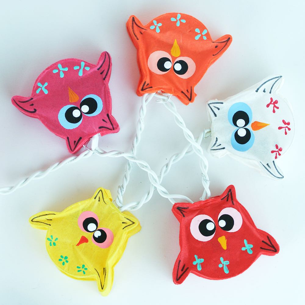 Fairy Lights Rainbow Owls