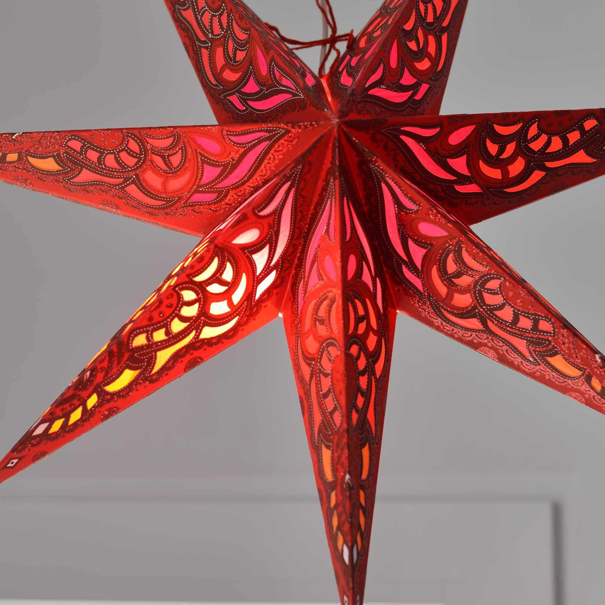 Krishna Star Paper Lamp Red