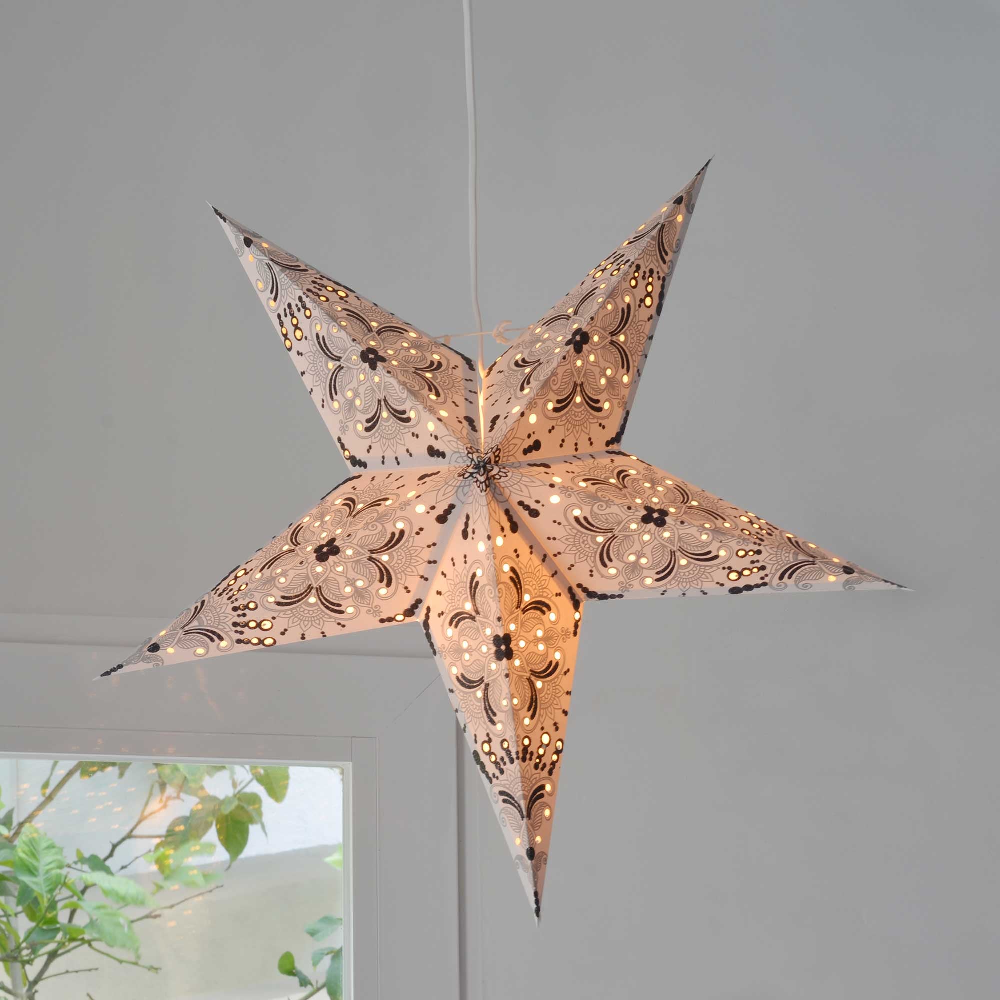 Queen Star Paper Lamp White