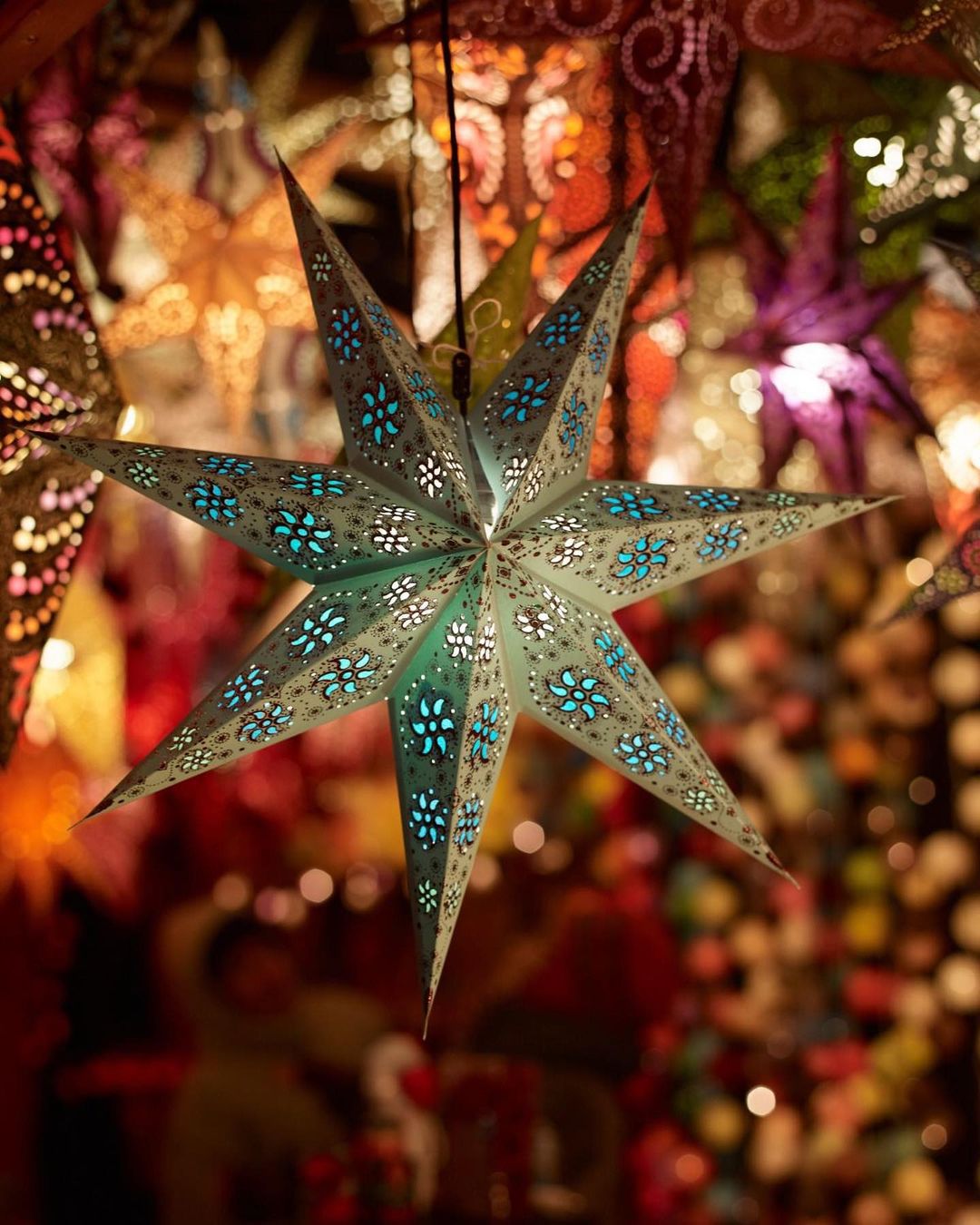 Cyclone Star Paper Lamp Blue