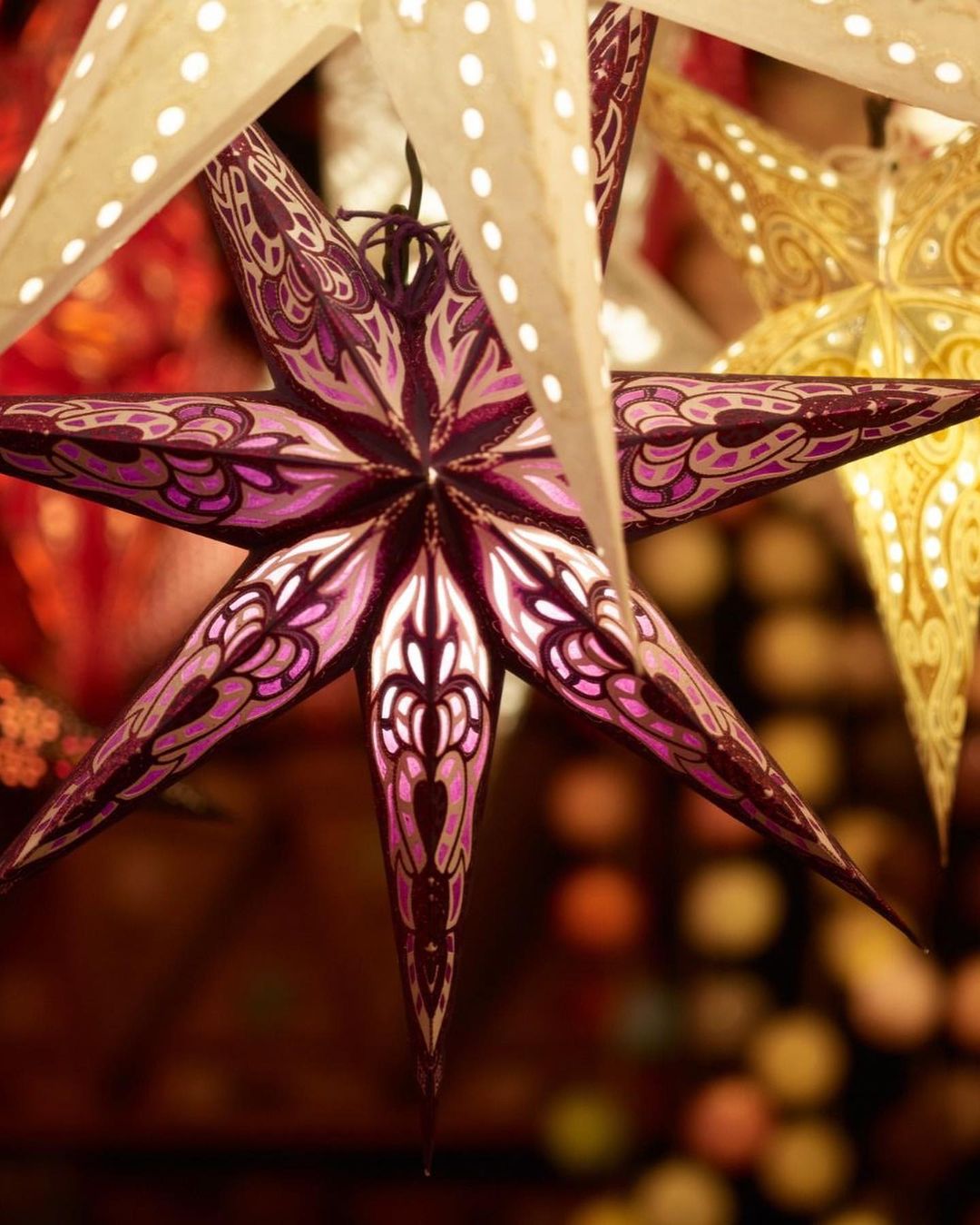 Ganesha Star Paper Lamp Purple