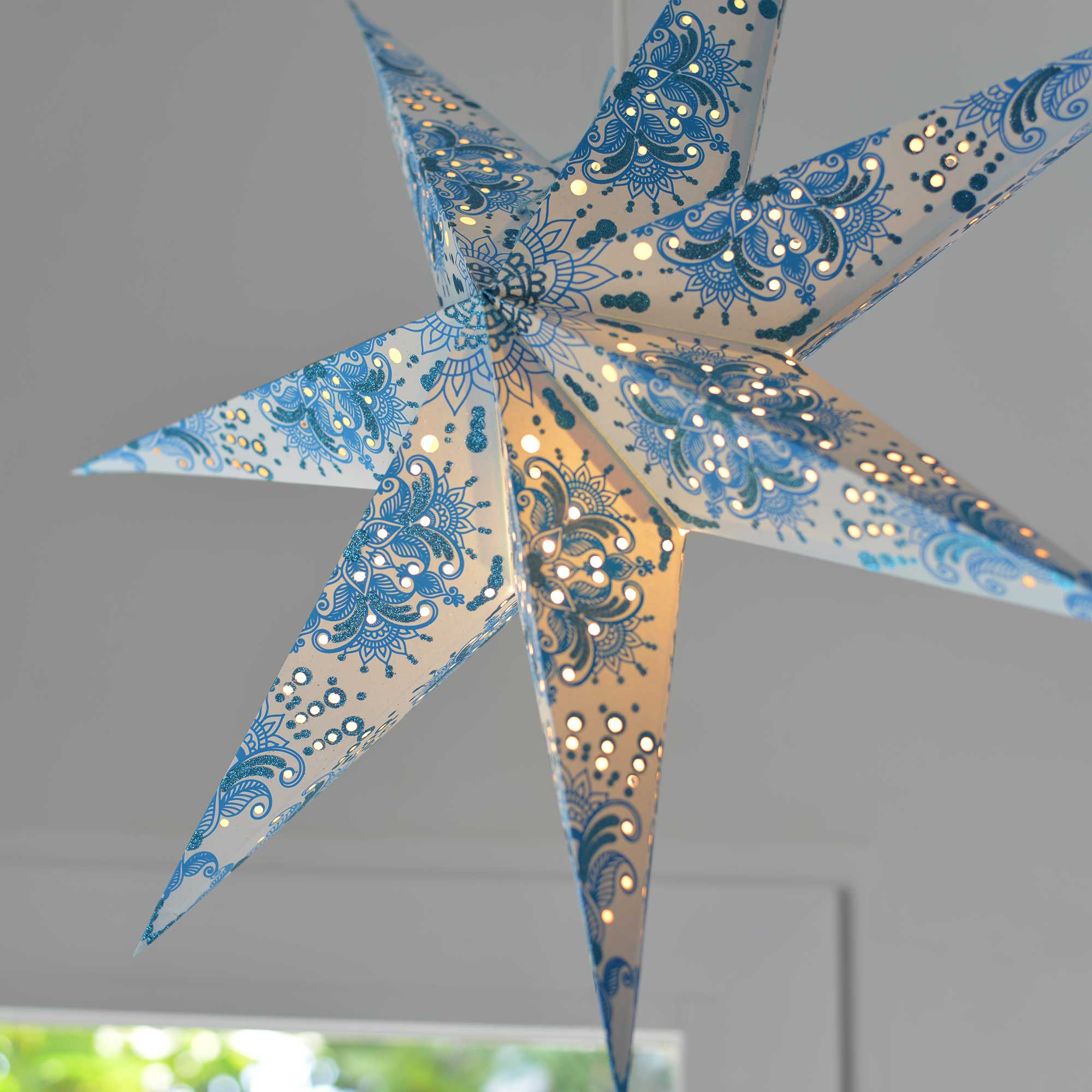 Queen Star Paper Lamp Blue