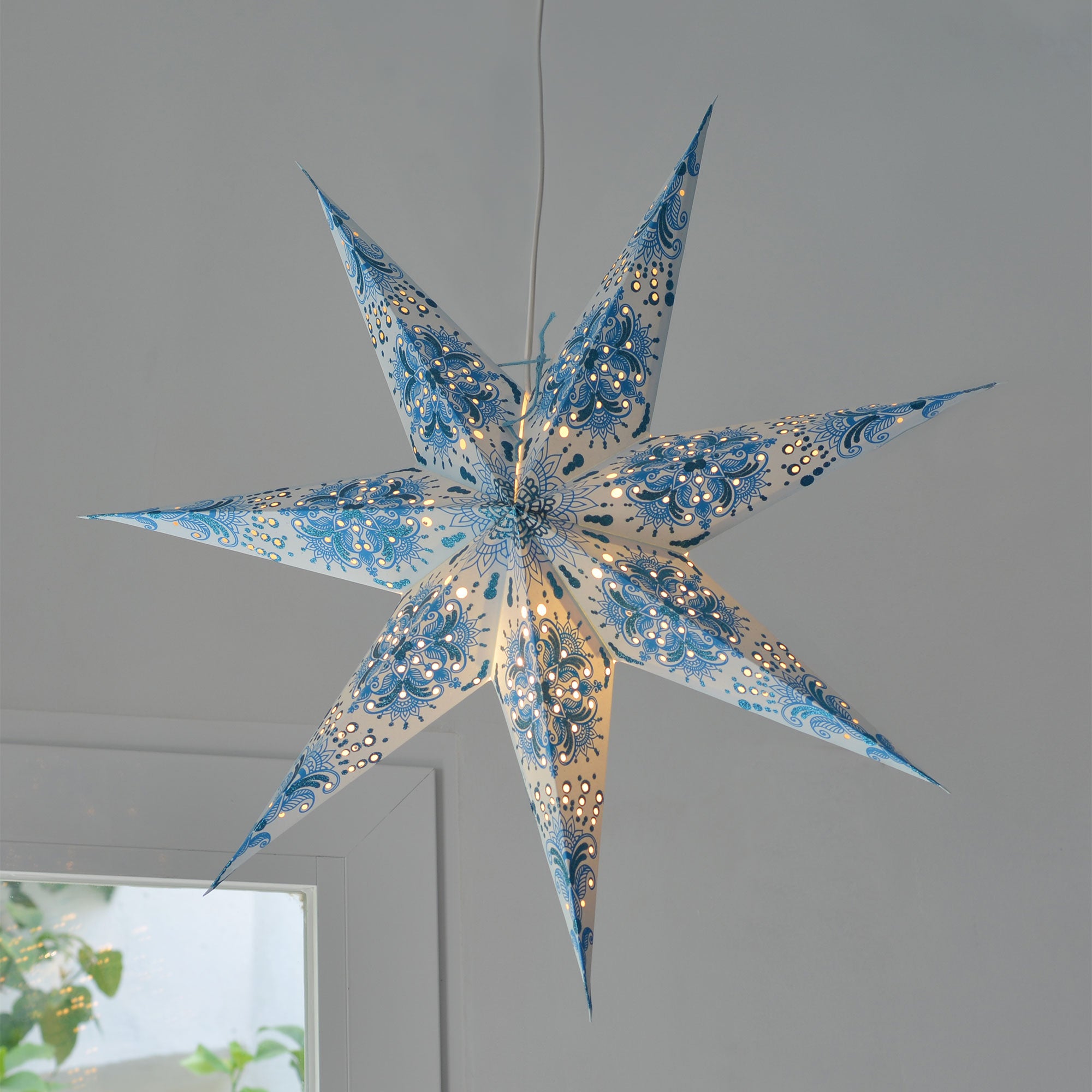 Queen Star Paper Lamp Blue