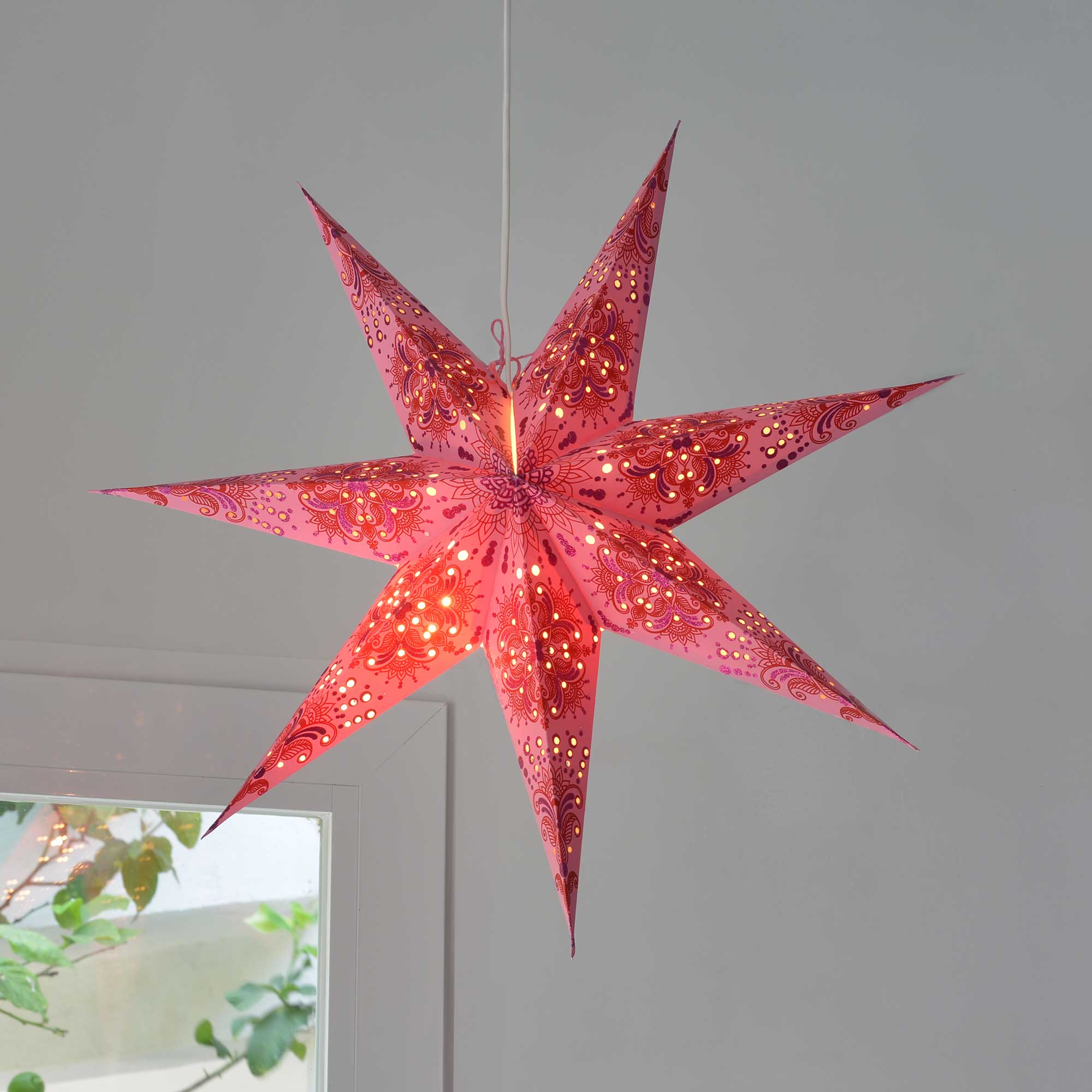 Queen Star Paper Lamp Pink