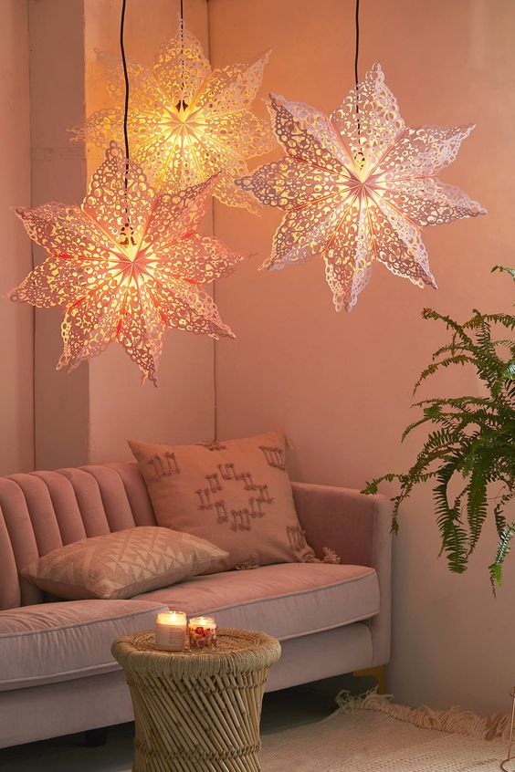 3x Alva Snowflake Paper Lamps Bundle